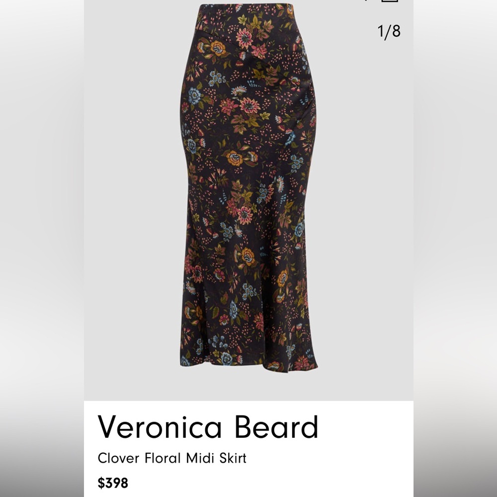Veronica Beard Clover Floral Silk Blend Skirt